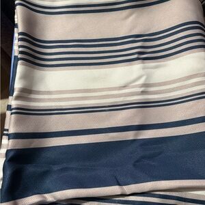 Navy and White Striped Fabric Material